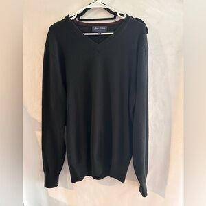 🎄Cremieux Luxury Cashmere V-Neck Sweater Red Inner Neckline Large 🎅🏼